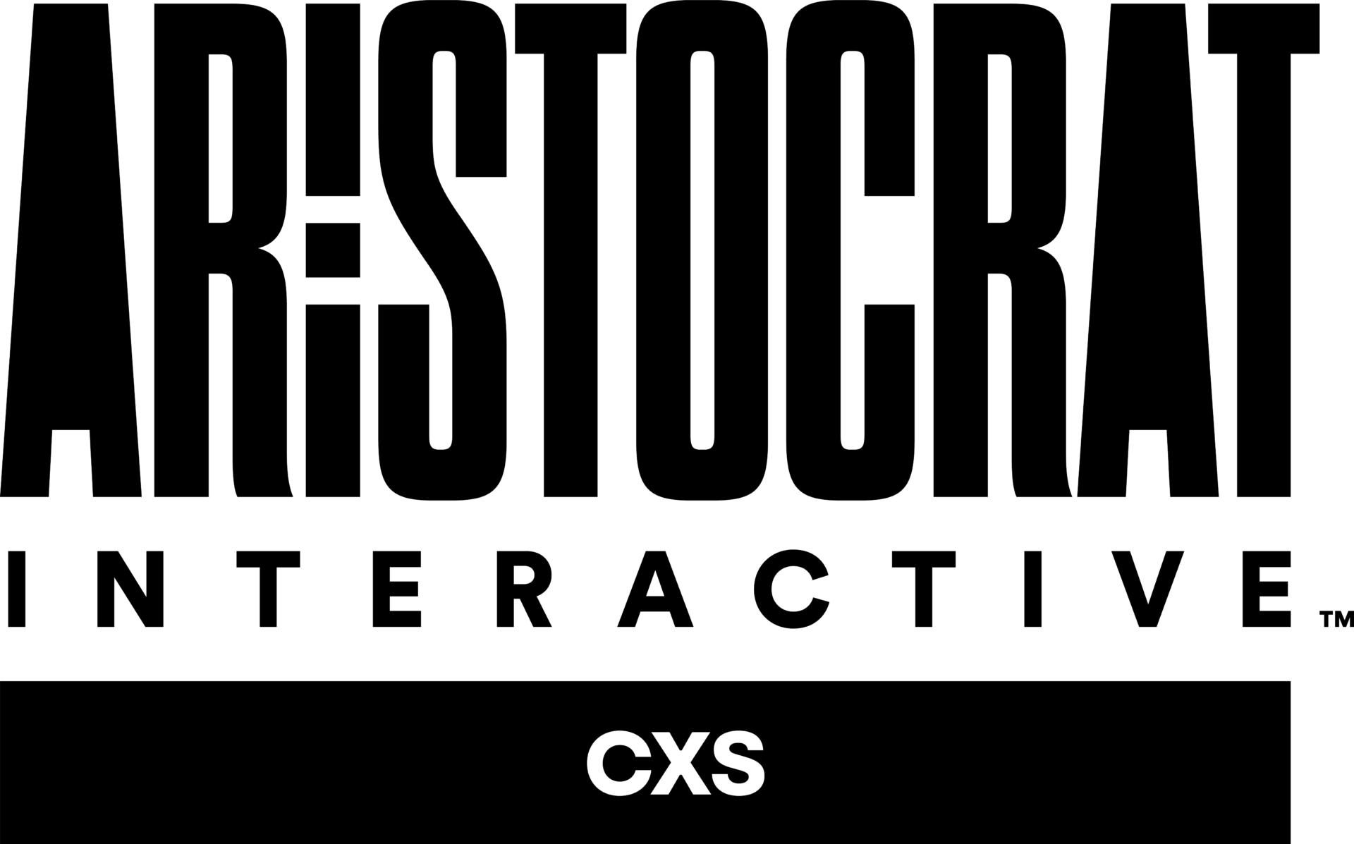 Aristocrat Interactive CXS 4 Black Monotone RGB Vertical Logo no CS